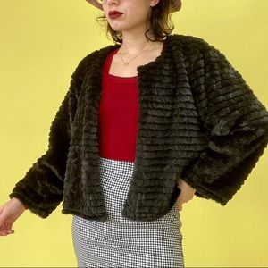 Calvin Klein Black Faux Fur Coat